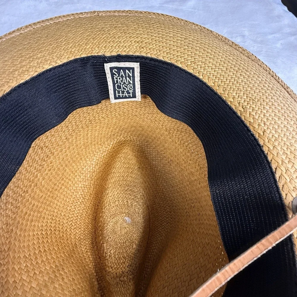 Lot of 2 Straw Hats San Francisco Cowboy Western & CAP Fedora Size M